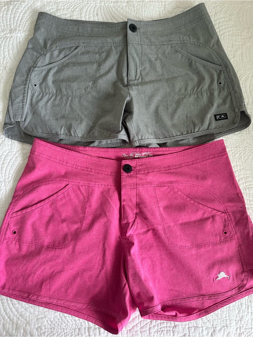 Pelagic Gray and Pink Athletic Shorts LOT of 2 pairs